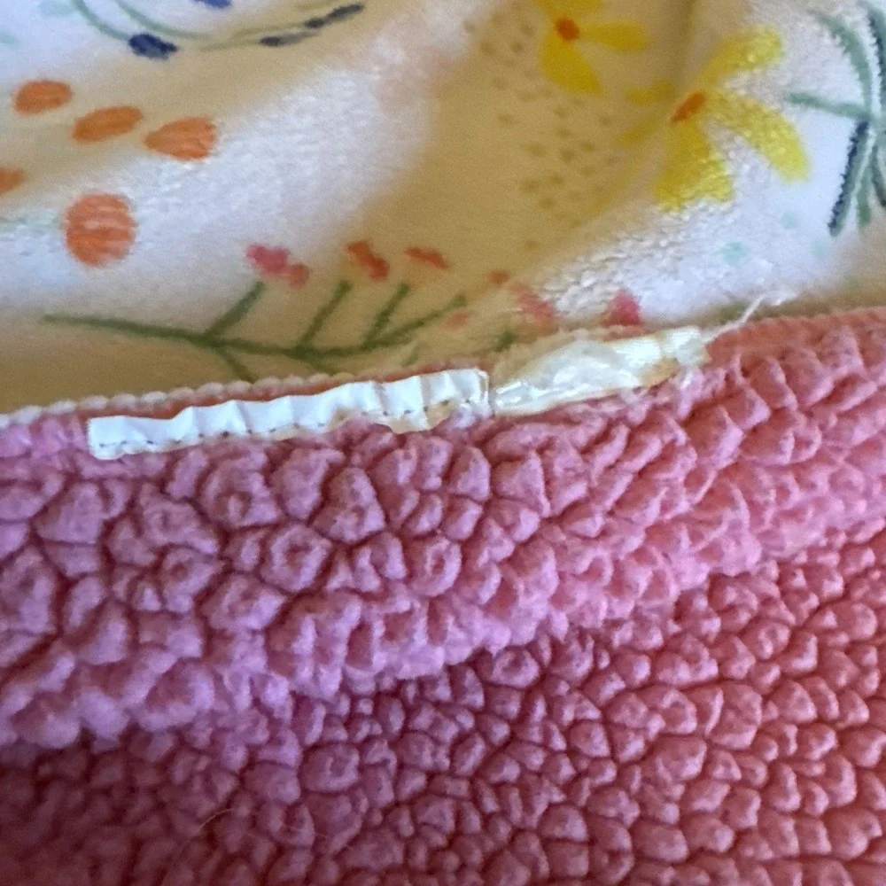 Cloud Island Target Wild Flower Pin Floral Sherpa Baby Blanket 30 x 40 Baby Girl